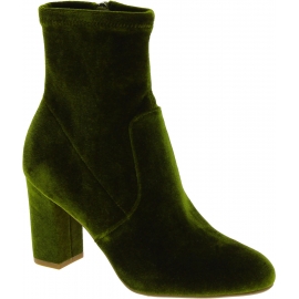 Steve Madden Women's fashion block heels ankle boots side zip in green velvet