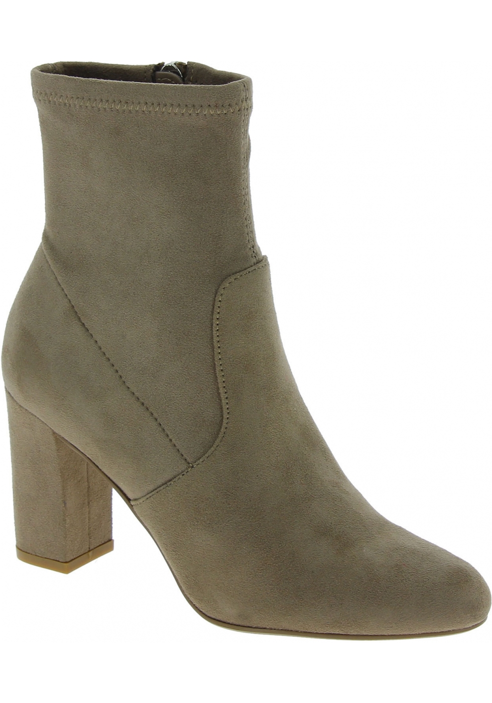 Steve Madden Women's block heels ankle boots in taupe suede effect ...