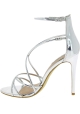 Steve Madden Women's ankle strap high stiletto sandals in silver faux leather