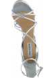 Steve Madden Women's ankle strap high stiletto sandals in silver faux leather