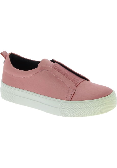 Steve Madden Women's fashion platform laceless slip-on shoes in pink satin