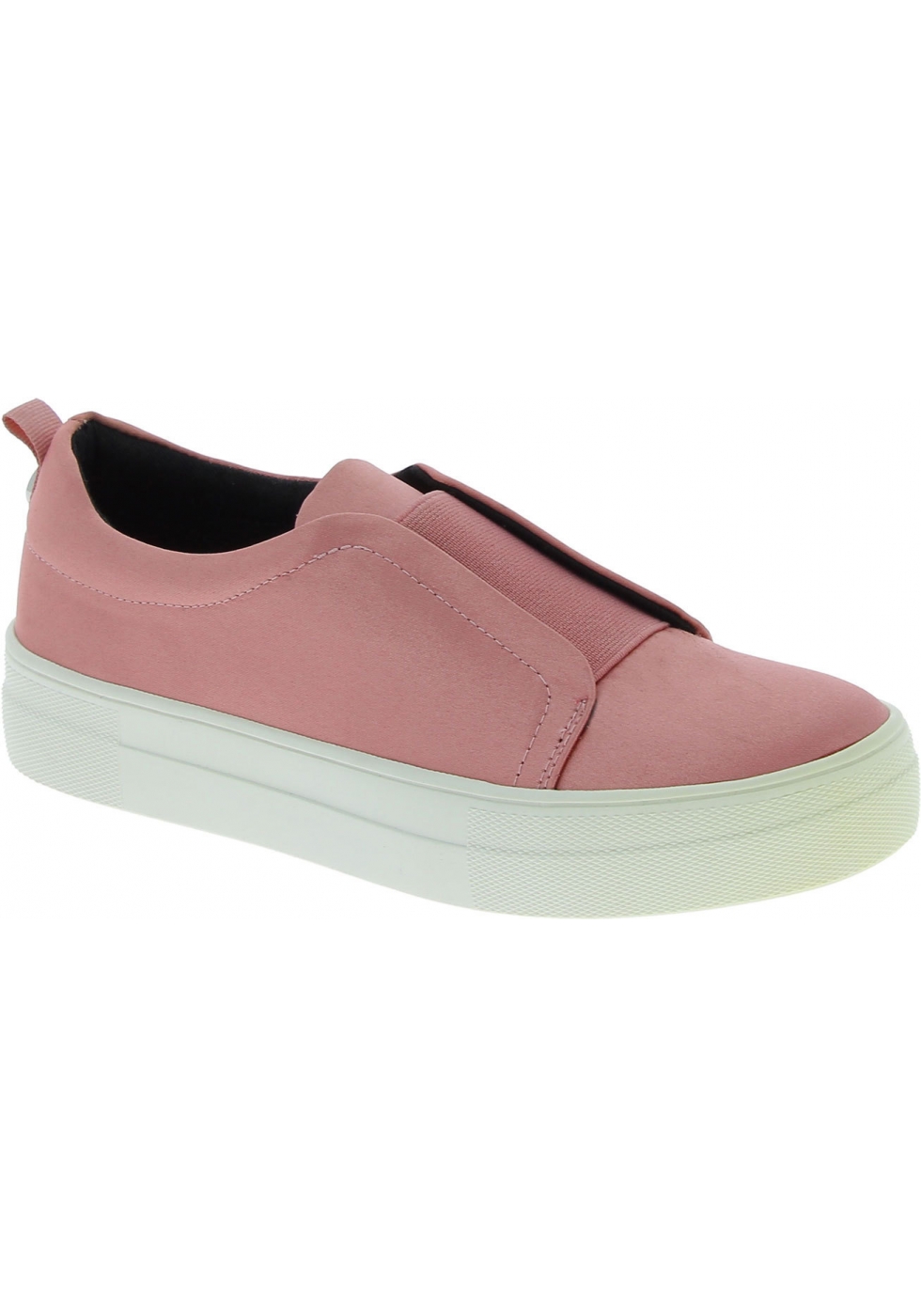 Steve Madden Women's fashion platform laceless slip-on shoes in pink satin - Boutique