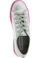 Steve Madden Women's low top platform lace-ups rainbow sneakers silver canvas