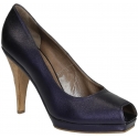 Marni open toe pumps in Violet metallic leather