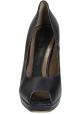 Marni open toe pumps in Violet metallic leather