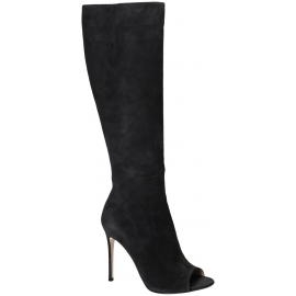 Gianvito Rossi knee high boots in Dark Gray suede leather