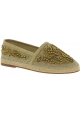 Dolce&Gabbana Men's espadrilles in beige caiman leather and fabric with beads
