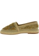 Dolce&Gabbana Men's espadrilles in beige caiman leather and fabric with beads