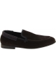 Dolce&Gabbana Men's fashion loafers shoes in dark brown suede caiman leather
