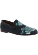 Dolce&Gabbana Men's loafers shoes in crocodile printed blue azure leather