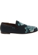 Dolce&Gabbana Men's loafers shoes in crocodile printed blue azure leather