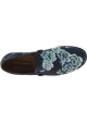 Dolce&Gabbana Men's loafers shoes in crocodile printed blue azure leather