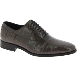 Dolce&Gabbana gray crocodile leather oxfords lace-ups