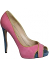 Nicholas Kirkwood peep toe shoes in pink suede leather