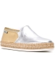 Hogan Women's fashion bicolor slip on espadrilles shoes in silver gold leather