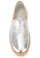 Hogan Women's fashion bicolor slip on espadrilles shoes in silver gold leather