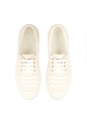 Hogan Women's fashion striped lace-ups low top sneakers shoes in beige canvas