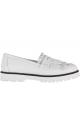 Hogan Women's fashion fringe slip-on round toe loafers shoes in white leather