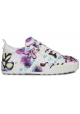 Hogan Women's sneakers shoes in multicolor leather flower pattern with beads