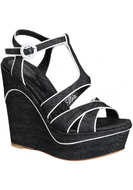 Gianvito Rossi wedges sandals in Denim Fabric