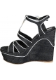 Gianvito Rossi wedges sandals in Denim Fabric