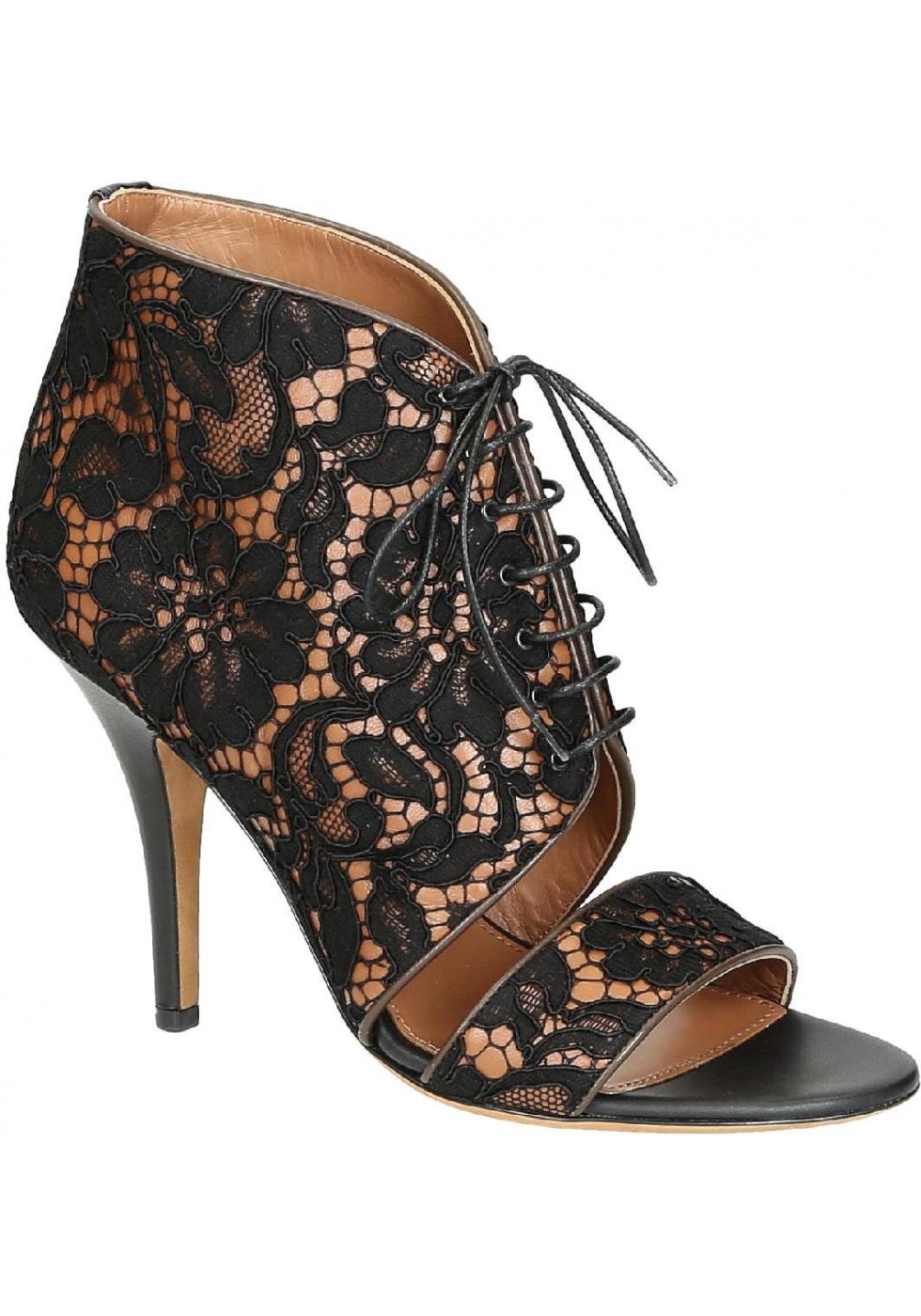Givenchy high heel black lace fabric sandals shoes - Italian Boutique