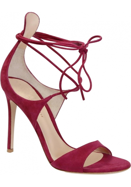 Gianvito Rossi high heel sandals in Fuchsia suede leather - Italian ...