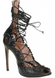 Alaïa high heel sandals in black strappy leather