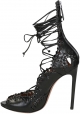 Alaïa high heel sandals in black strappy leather