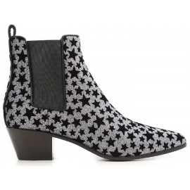Saint Laurent ankle boots anthracite glitter