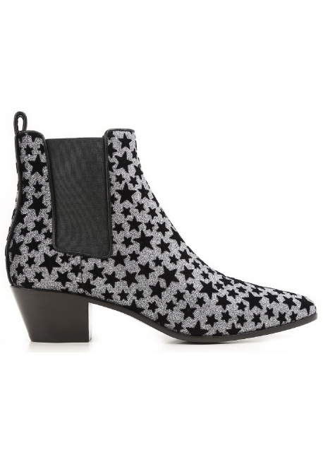 Saint Laurent ankle boots anthracite glitter