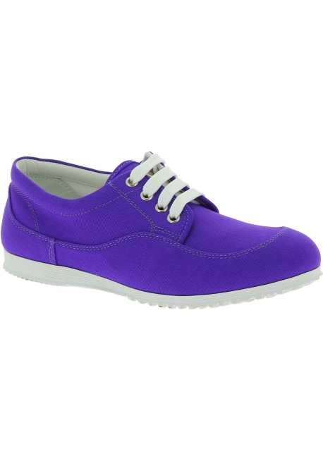 Hogan Women's fashion round toe low top sneakers shoes in purple canvas