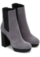 Hogan women's high heels chelsea boots in gray suede