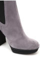 Hogan women's high heels chelsea boots in gray suede