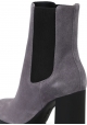 Hogan women's high heels chelsea boots in gray suede