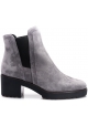 Hogan women's heeled ankle boots in gray suede