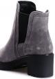 Hogan women's heeled ankle boots in gray suede