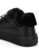Hogan women's sneakers in black leather and faux fur