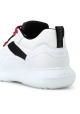 Hogan Men's fashion sneakers shoes in white leather and fabric with black details and red laces