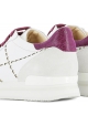 Hogan Women's fashion wedges sneakers in white leather with fuchsia laces and details