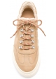 Hogan Men's fahsion low-top sneakers shoes in beige leather with fur inside