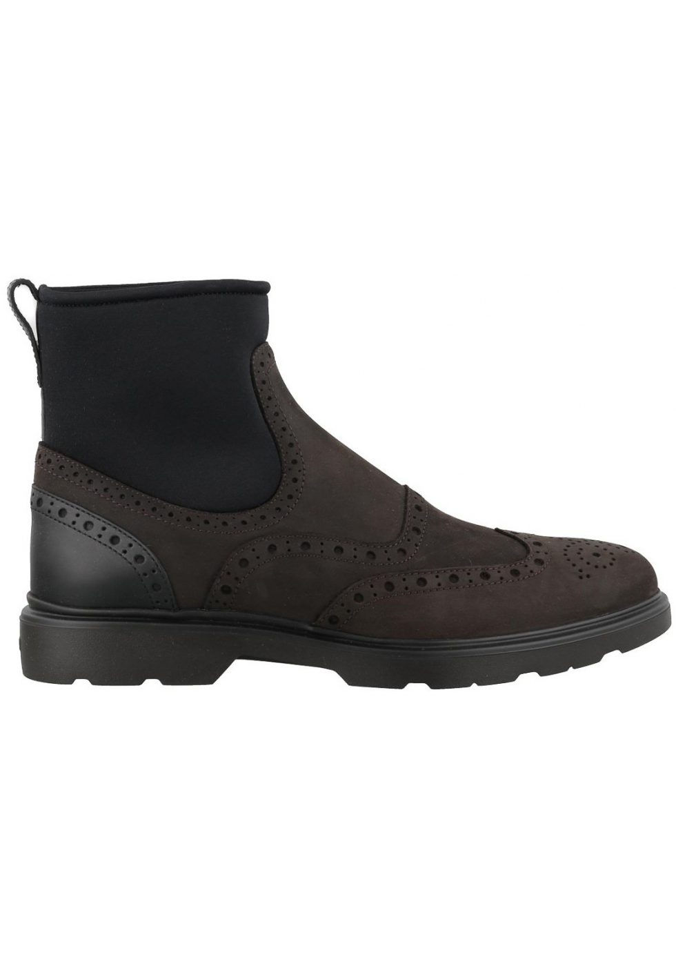 Hogan Men's fashion round toe laceless chukka boots in brown nubuck