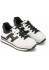 Hogan Women's fashion sneakers shoes in white leather with black logo and details