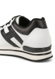 Hogan Women's fashion sneakers shoes in white leather with black logo and details