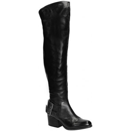 Vic Matié thigh high boots in black Leather - Italian Boutique