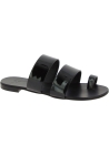 Zanotti women's flat sandals in black leather