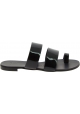 Zanotti women's flat sandals in black leather