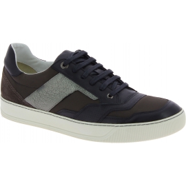 Lanvin men's lace up sneakers in black leather