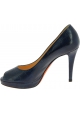 Santoni high heels platform pumps in blue leather