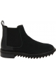 Lanvin Men's round toe fashion ankle boots in black leather with elastic bands